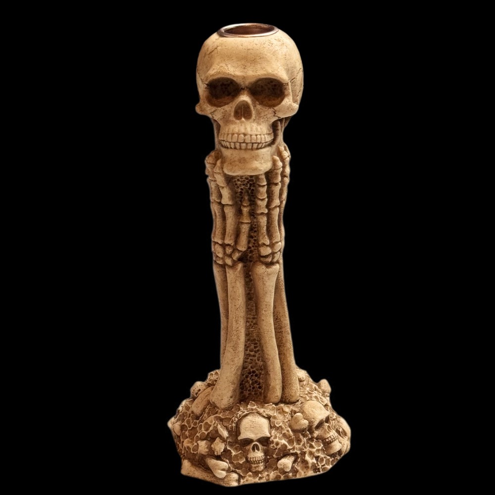 Gothic Skull Candle Holder Spooky Skeleton Hands Gothic‎ Halloween Decor Statue